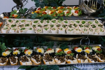 Buffet Display of Assorted Finger Foods