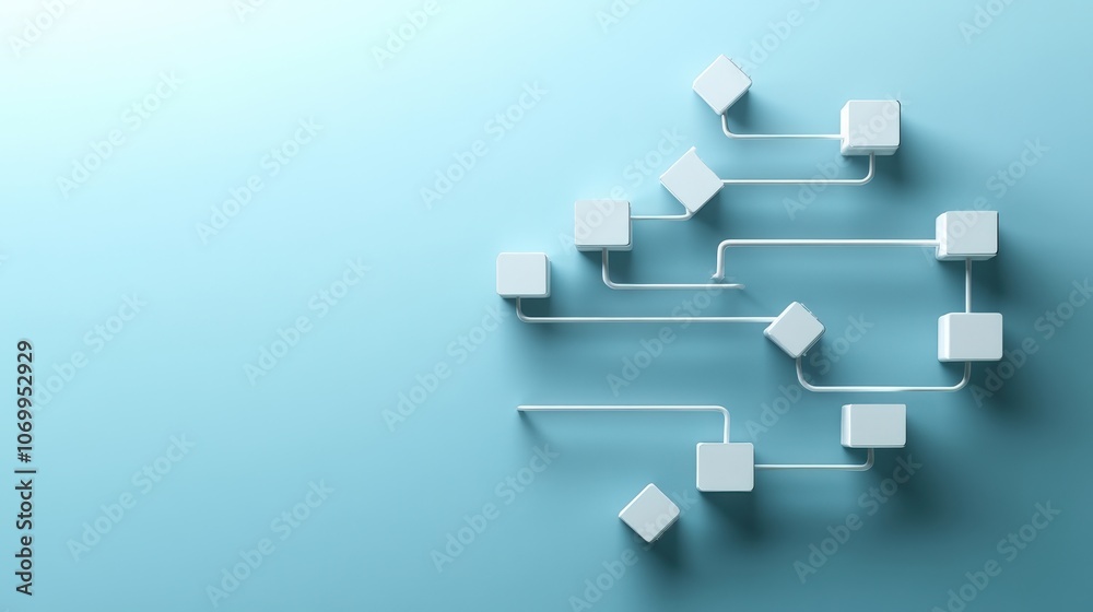 Leinwandbilder design a flowchart to visualize data connections effectively