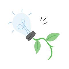 Icon of a leaves connected with a bulb depicting bio electricity