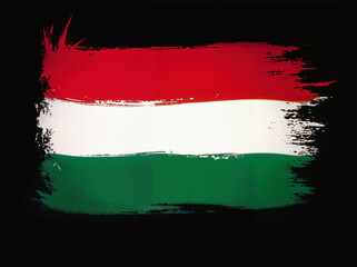 Flag of the country Hungary on a black background.