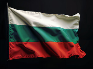 Flag of the country Bulgaria on a black background.
