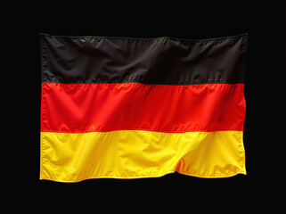 Obraz premium The flag of the country Germany on a black background.