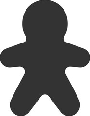 クリスマスの、ジンジャークッキーのシルエットのイラスト