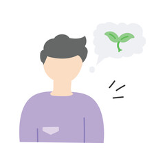 Person thinking about eco-friendly ideas for a greener world