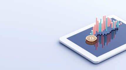 Holographic trends in digital stock markets with tablet insights and visual data representation