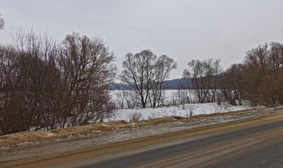 Winter road in the countryside
