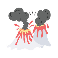 Erupting volcano symbolizing natural environmental impacts