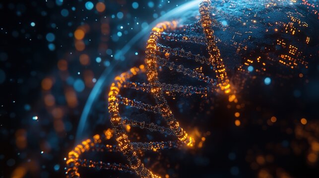 Luminous Helix DNA Orbiting Earth