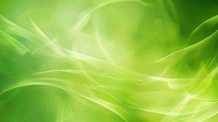 Fototapeta premium Abstract Green Background with Flowing Light Lines and Blurred Effect