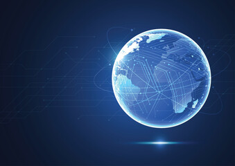 Global network connection. World map point and line composition concept of global business. Vector Illustration