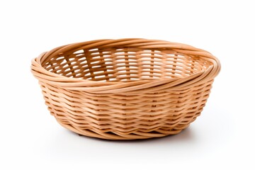 Fototapeta premium an empty brown basket isolated on white background