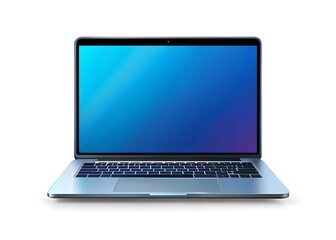 Laptop Mockup with Blue Screen | Device Mockup for App and Website Design