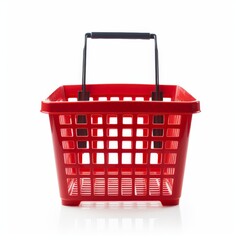 Fototapeta premium an empty red shopping basket isolated on white background