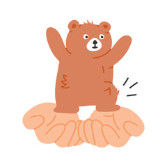 Bear on a rock, symbolizing animal protection and conservation