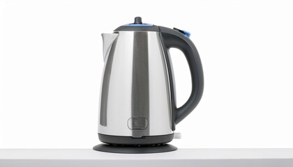 Electric Kettle on White Background Isolated. Full Shot of Kitchen Utensils.