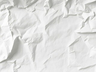 Fototapeta premium Crumpled white paper with soft folds creating interesting texture and shadows, office