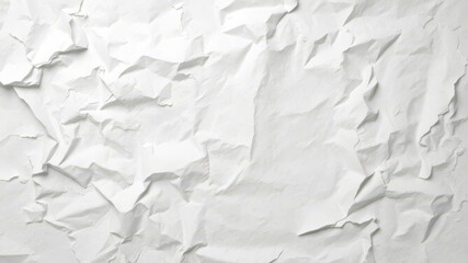 Fototapeta premium Crumpled white paper with various creases and folds, wrinkled, rumpled