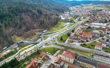 Ljubljana, Slovenia - March 24, 2023: Predor Šentvid - Šentvid tunnel - Situation before the new construction works, that will begin on 11.11.2024