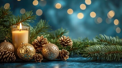 Elegant Christmas decor with candles and ornaments