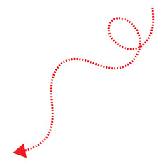 Curved dotted arrow. Zigzag arrow stripes design with dotted lines. Vector . EPS 10/AI	
