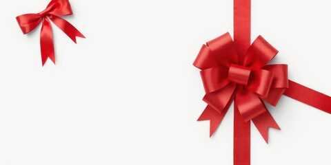 Elegant red satin ribbon and bow design for holiday decorations, gift wrapping, celebration themes, ribbon