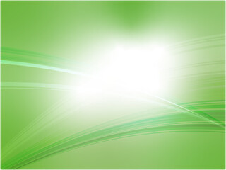 眩しく光り輝くウェーブラインの抽象背景_緑色