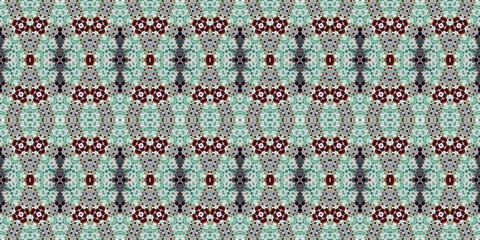 Seamless kaleidoscope pattern. The texture of the woven pattern. Endless pattern