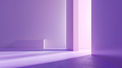 Abstract empty room with purple wall and concrete floor