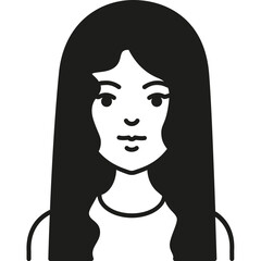 A Young Woman With Long Black Hair Dressed in a Simple Shirt Looking Directly at the Viewer Against a Plain Background