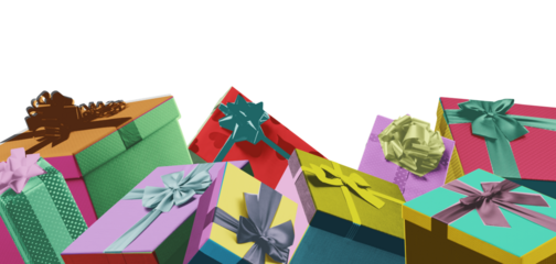 Colorful vintage style Christmas gifts