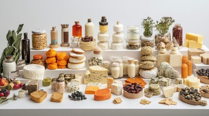 Naklejka premium Cheese, Spices, and More - A Culinary Delight