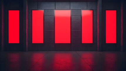 Abstract Red Panels in Modern Interior Design