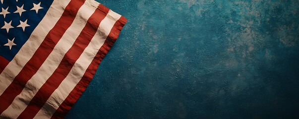 Obraz premium American Flag on Blue Background for Creative Projects