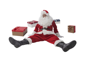 Santa Claus fell on the floor