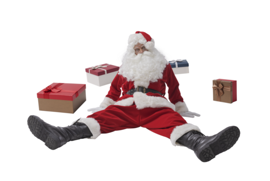 Santa Claus fell on the floor