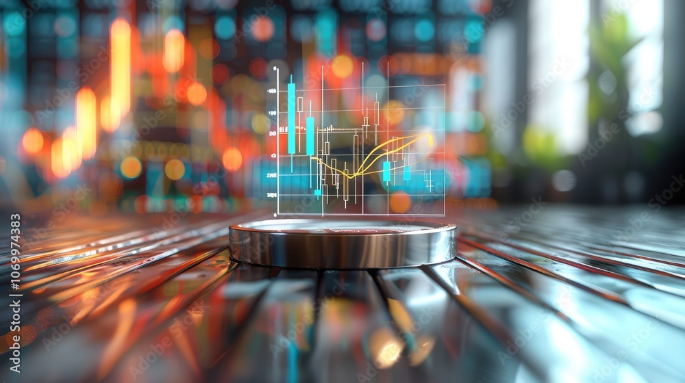 Aufkleber 3d render of financial balance with profit and leverage indicators, showing investment strategy, vib