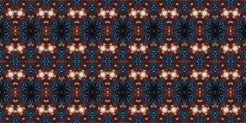 Seamless kaleidoscope pattern. The texture of the woven pattern. Endless pattern