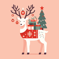Fototapeta premium White Deer Christmas
