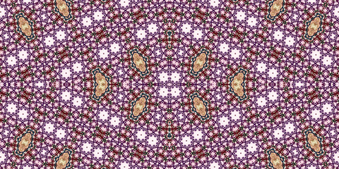 Seamless kaleidoscope pattern. The texture of the woven pattern. Endless pattern