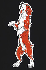 Fototapeta premium Irish Red And White Setter Dog Cartoon Sticker for Pet Lovers and Animal Enthusiasts