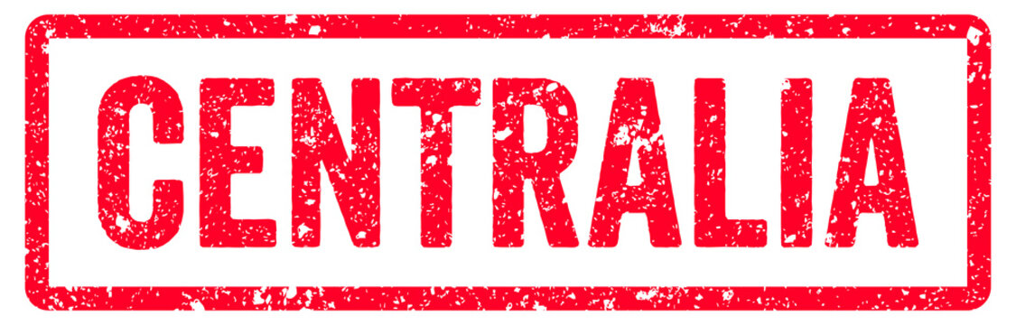 Centralia Stamp Transparent Seal, Red Grunge Centralia Word Rubber Stamp Seal USA City Name Typography Signboard Text Effect