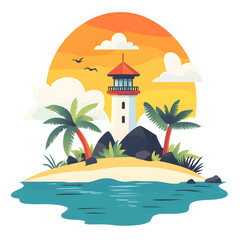 Obraz premium Flat design illustrations Island