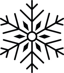 Snowflake design for Christmas. Polygonal pattern in black color.