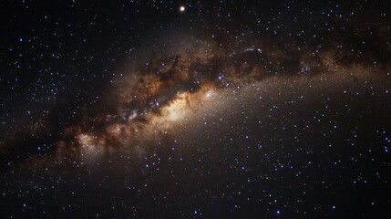 Obraz premium A breathtaking view of the Milky Way galaxy, a band of stars and gas stretching across the night sky.