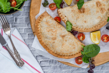 Air-fried quesadilla with beef meatballs, sweetcorn and chilli kidney beans