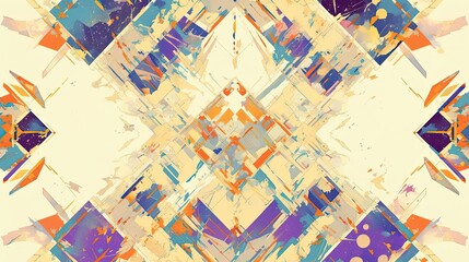 Fototapeta premium Abstract Geometric Pattern with Vibrant Colors and Shapes