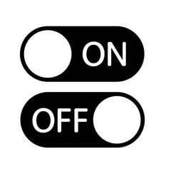 On and off icon vector. Switch illustration sign. Toggle symbol. Slider logo.