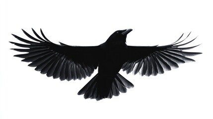 Obraz premium Black Crow in Flight
