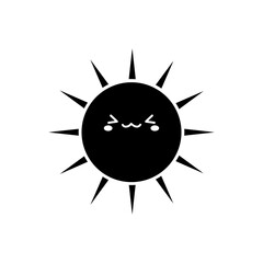 Funny sun icon vector. Smiling sun illustration sign. Sun symbol or logo.