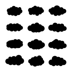 Set of clouds. Cloud icon. Vector illustration